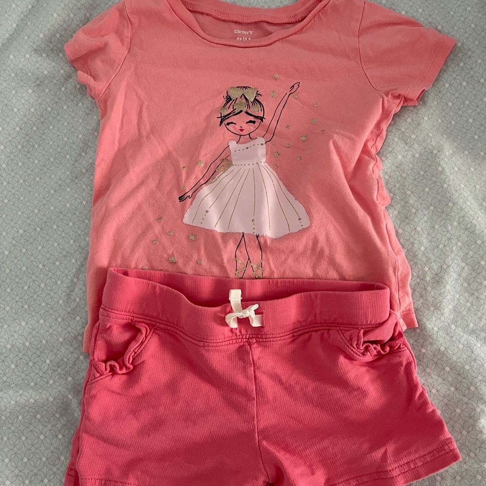 Toddler Pink color shirt and short pants for girl